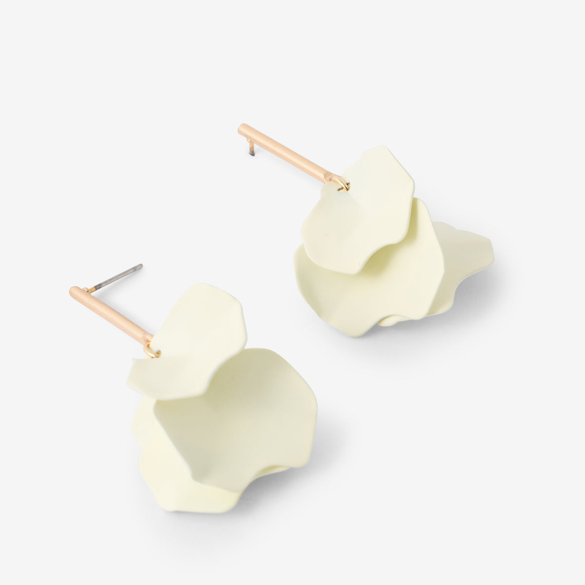 Boucles d'oreilles pendantes pétales ivoires