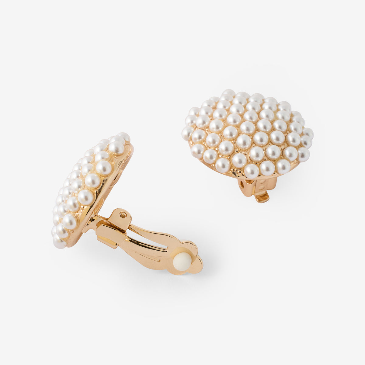Boucles d'oreilles clips rondes à perles
