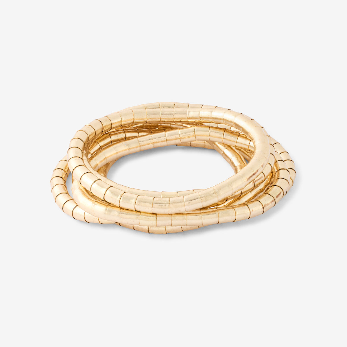 Set de 6 bracelets élastiques dorés