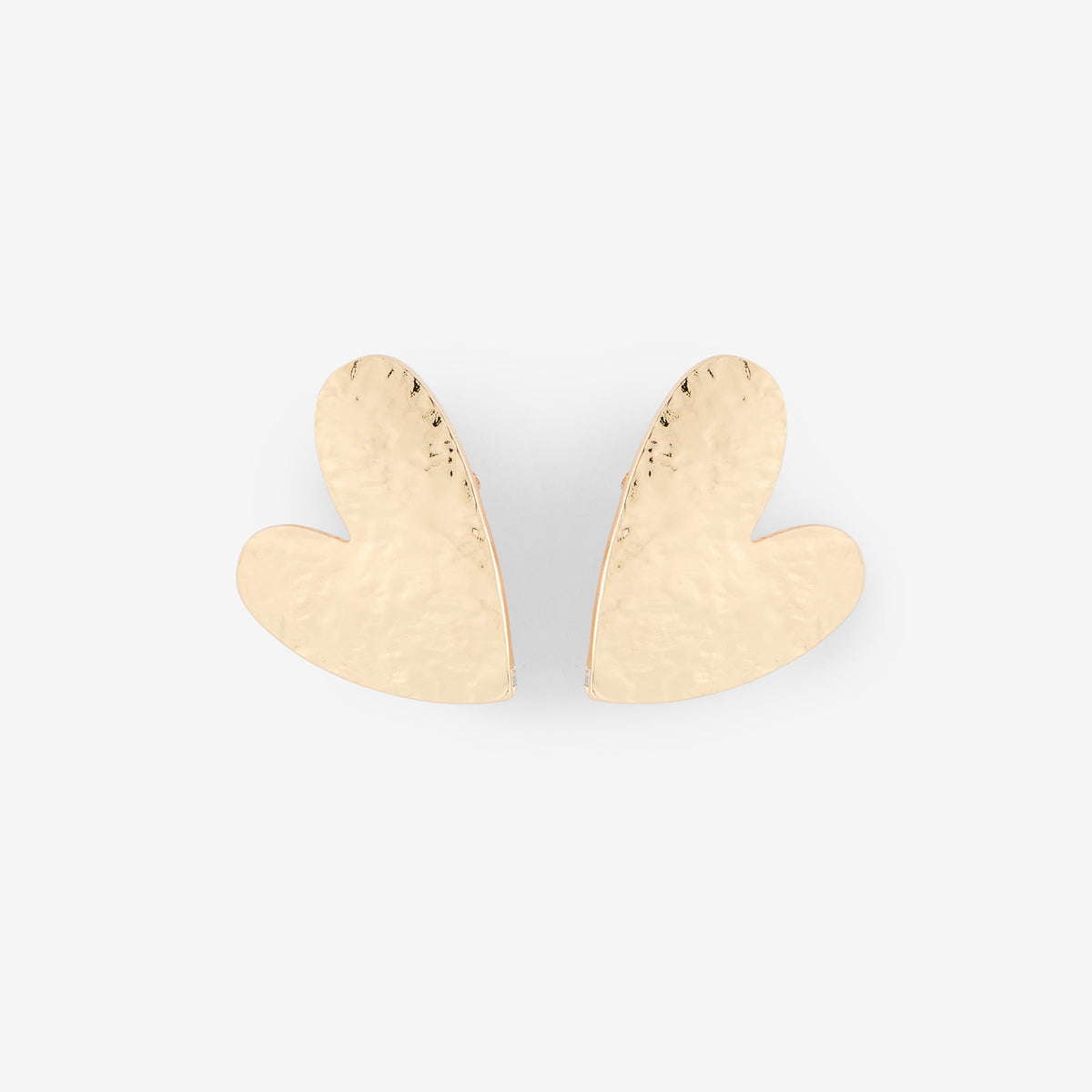 Boucles d'oreilles clips - coeur martelés
