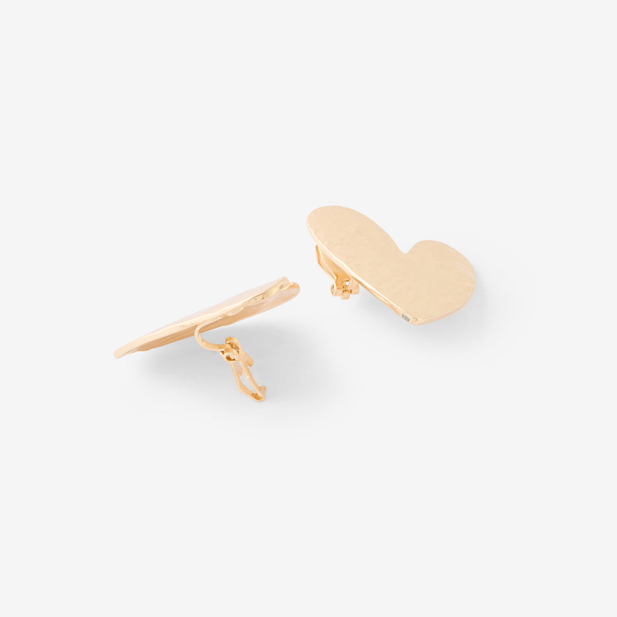 Boucles d'oreilles clips - coeur martelés