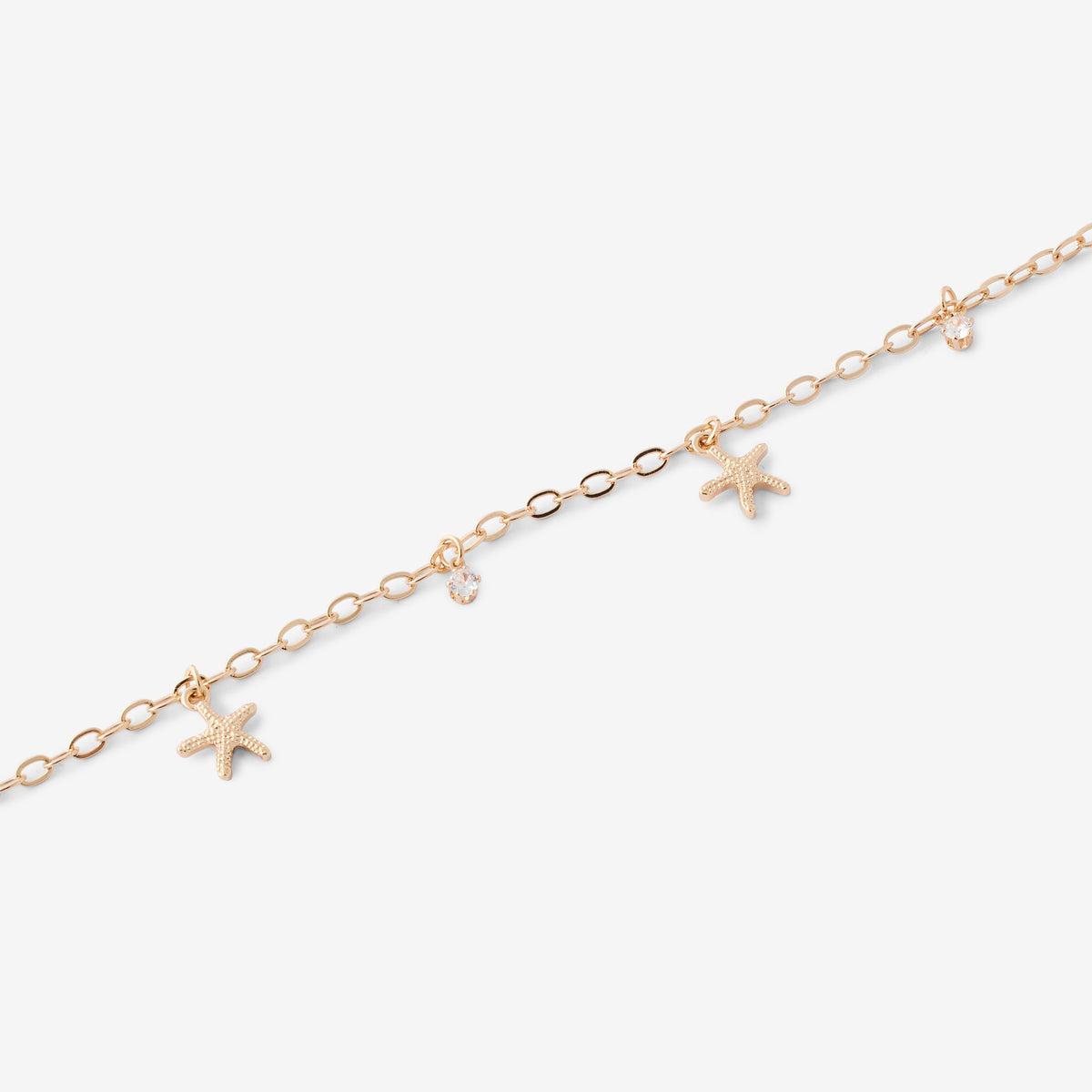 Chaîne de cheville étoiles de mer dorées