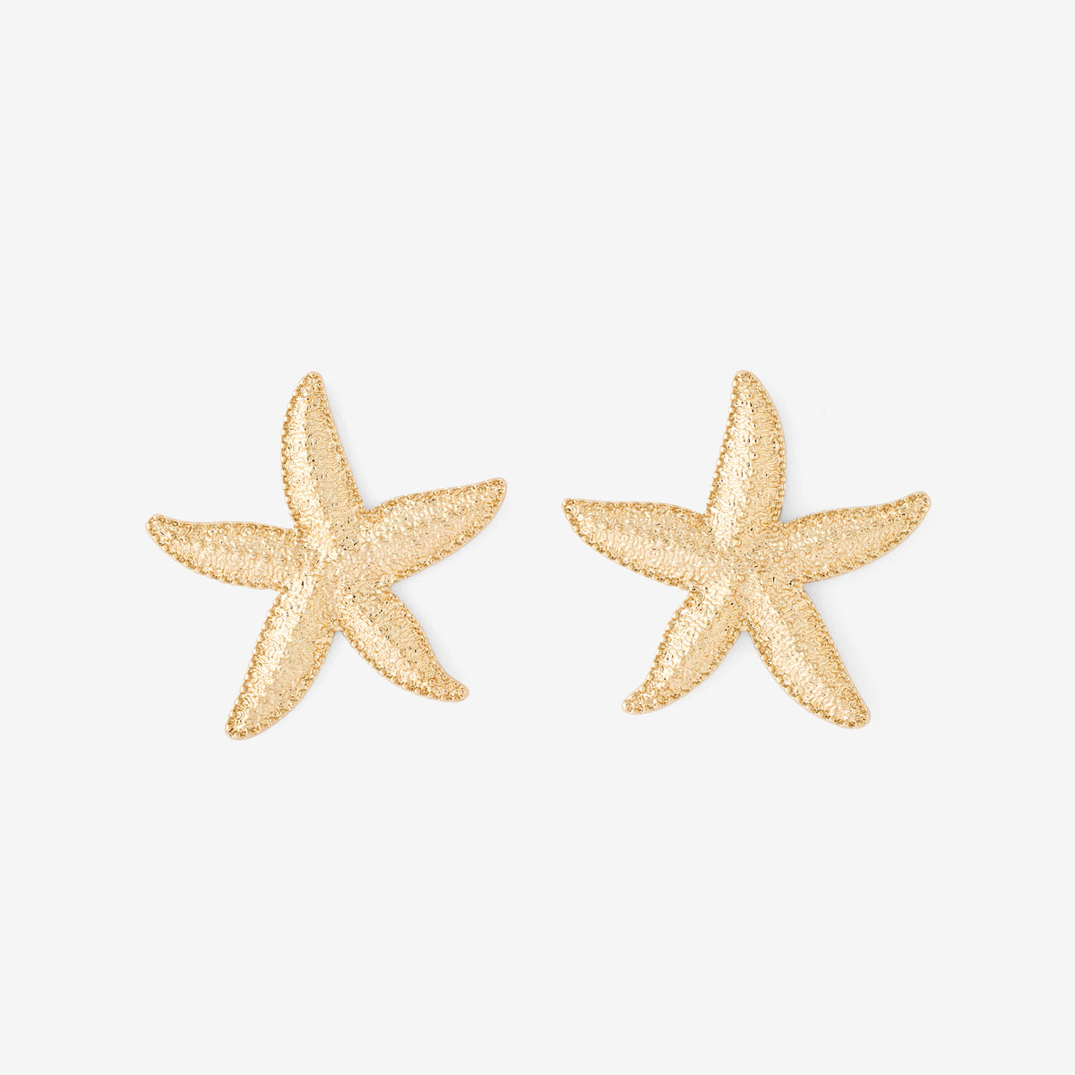 Grandes boucles d'oreilles étoile mer effet sablé