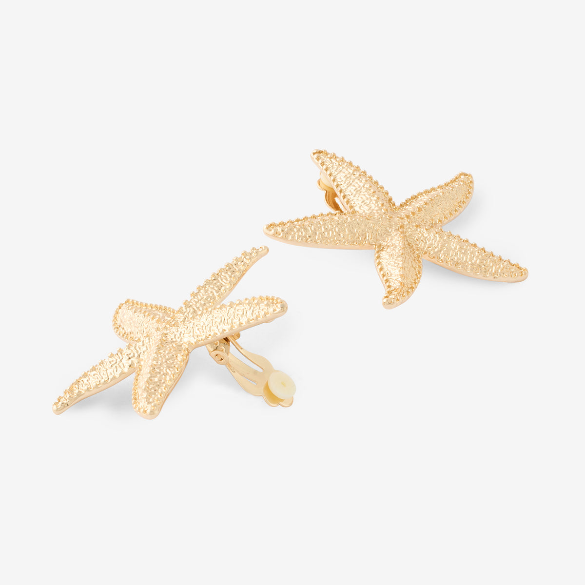 Boucles d'oreilles clips - étoiles de mer dorées