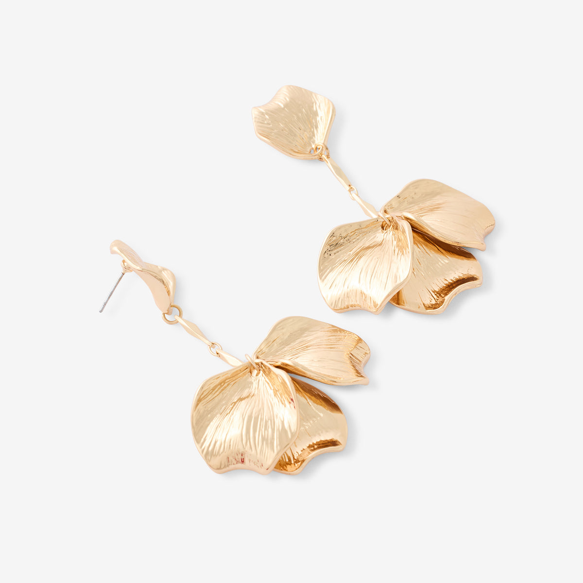 Boucles d'oreilles pendantes feuilles dorées