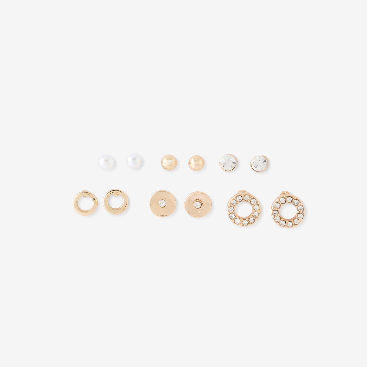 Set de 6 paires de puces d'oreilles perles