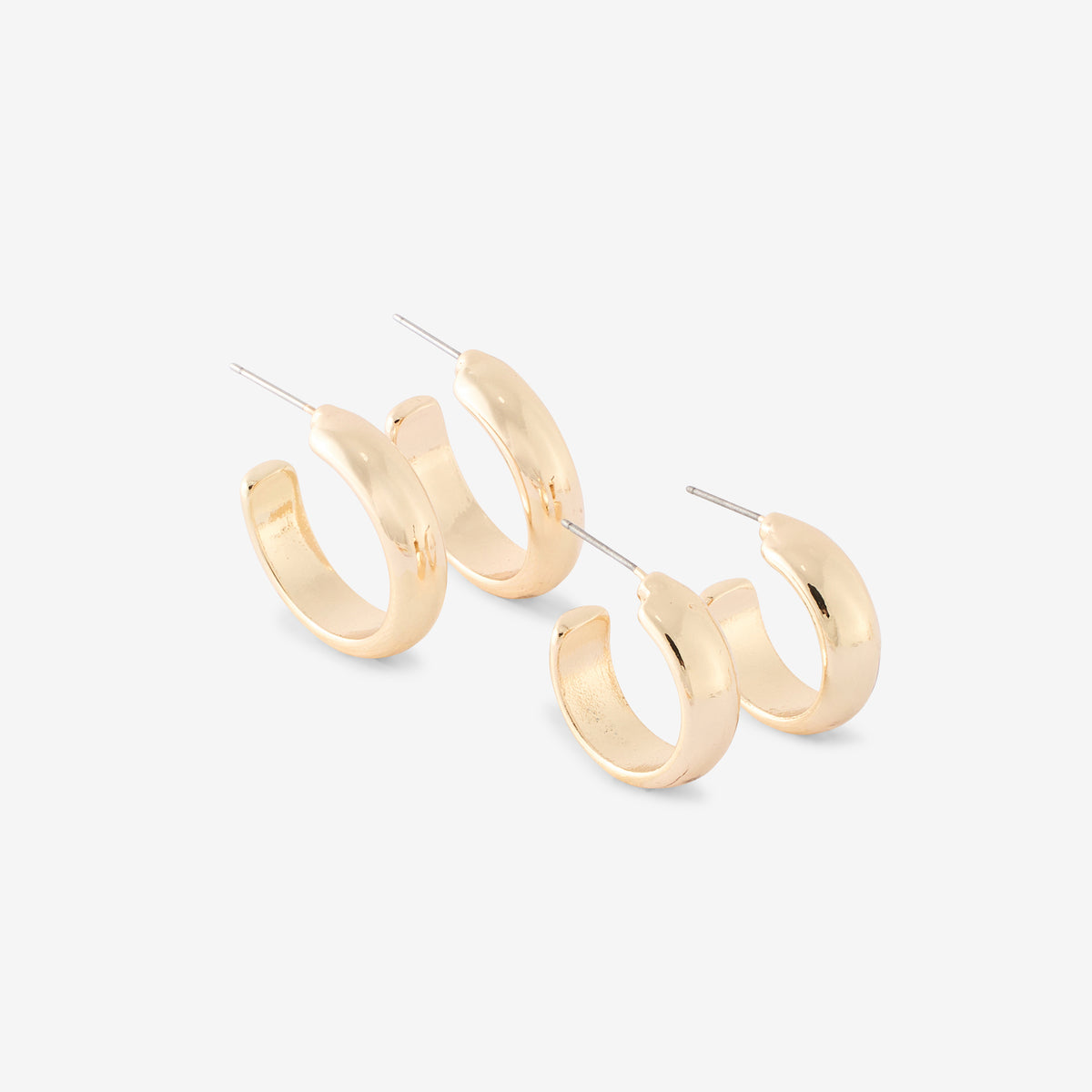 Set de 2 petites créoles épaisses