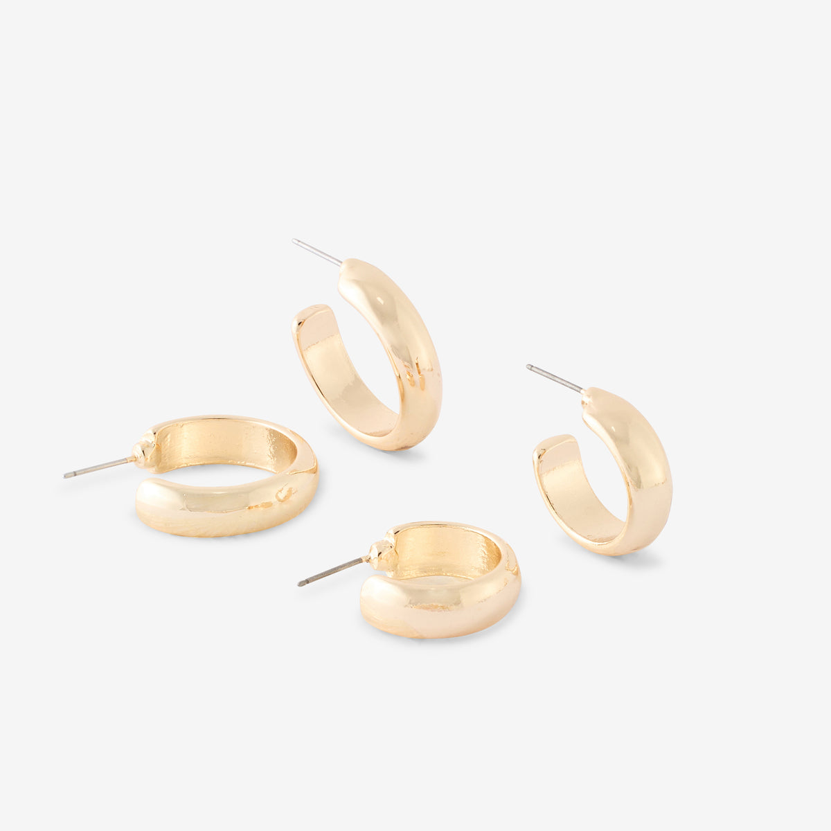 Set de 2 petites créoles épaisses