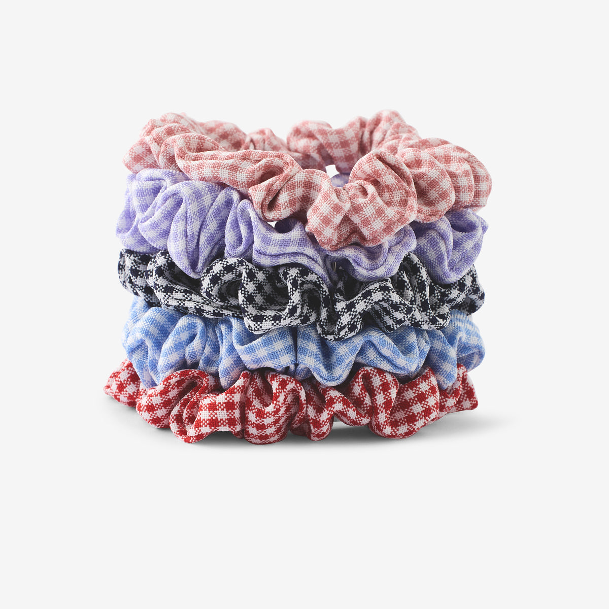 Set de 5 chouchous motif vichy