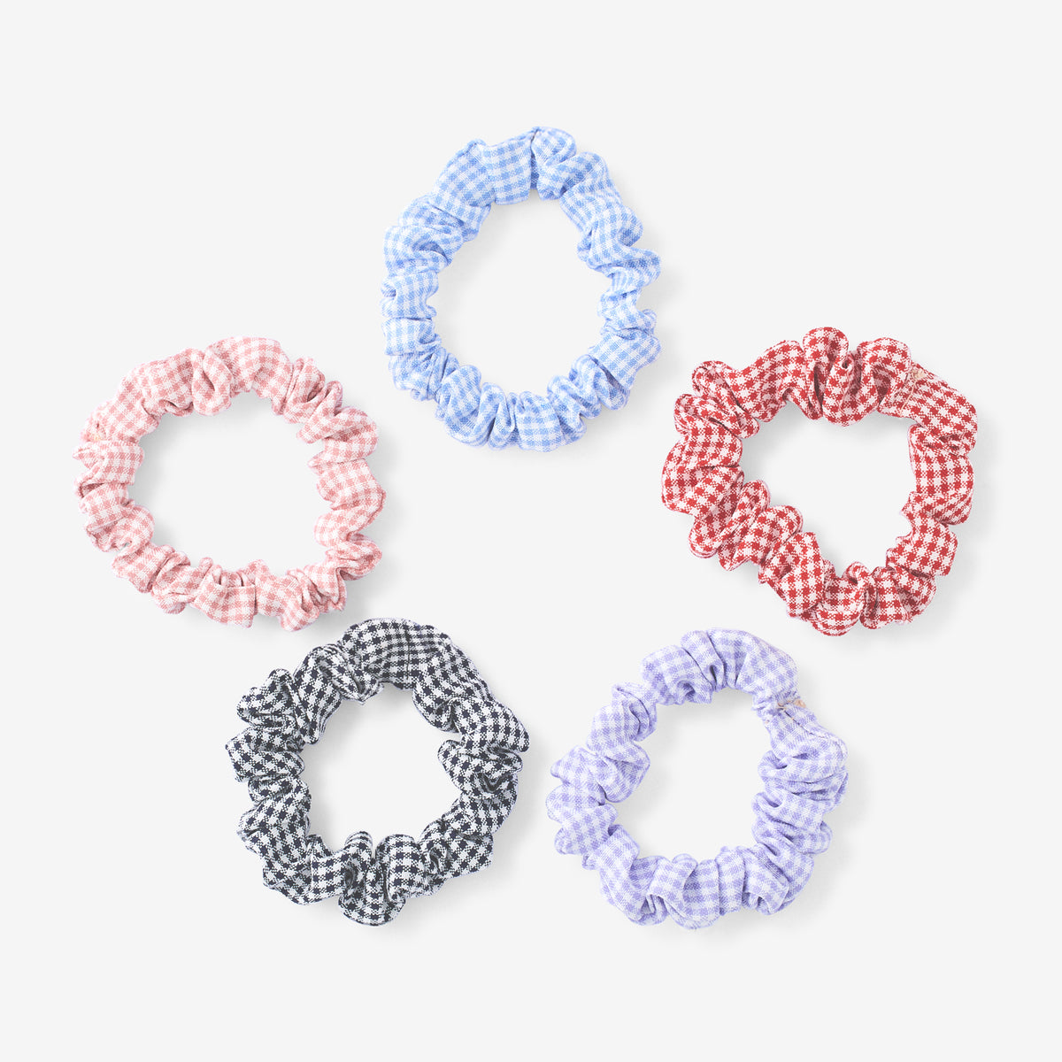 Set de 5 chouchous motif vichy