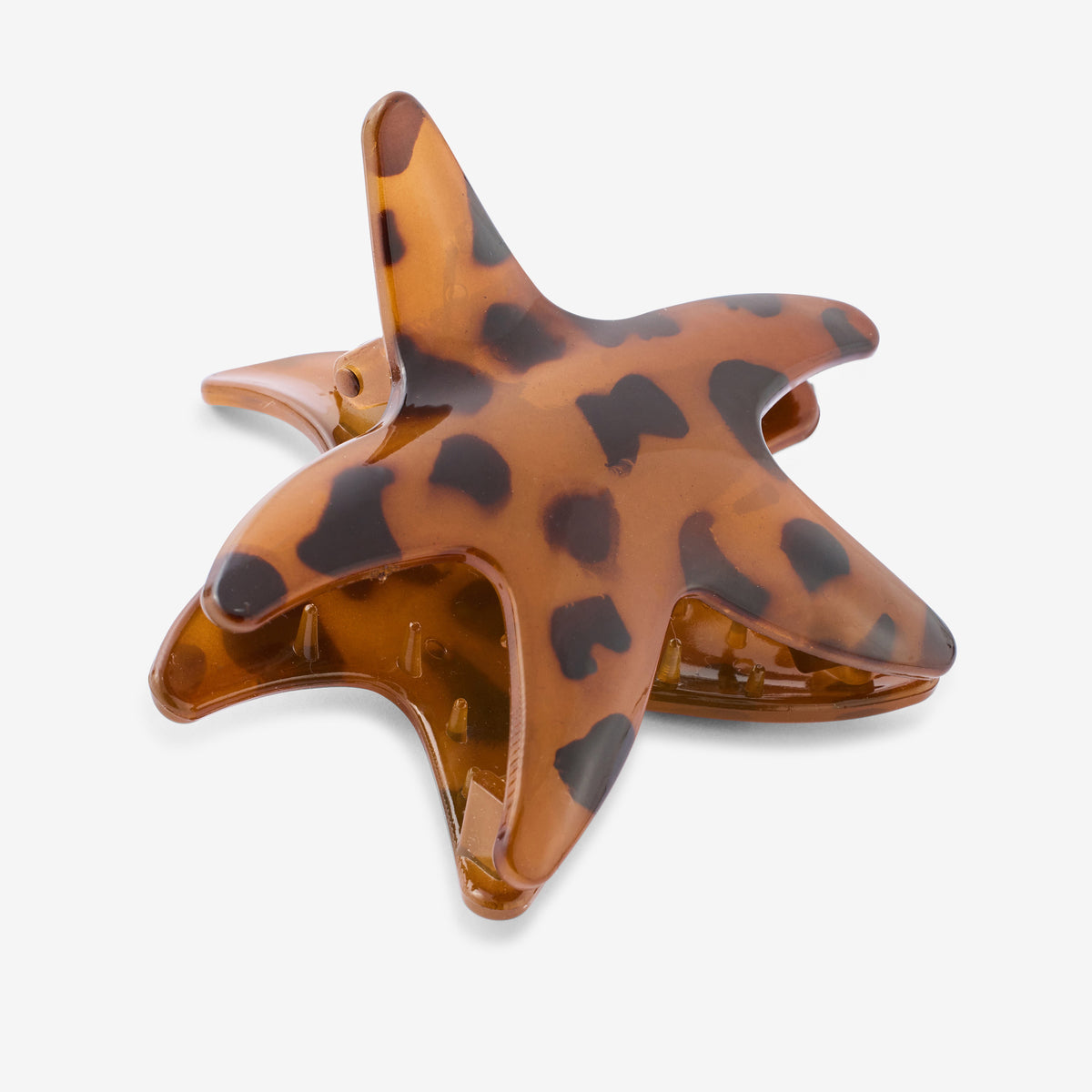 Pince à cheveux étoile de mer marron écaille