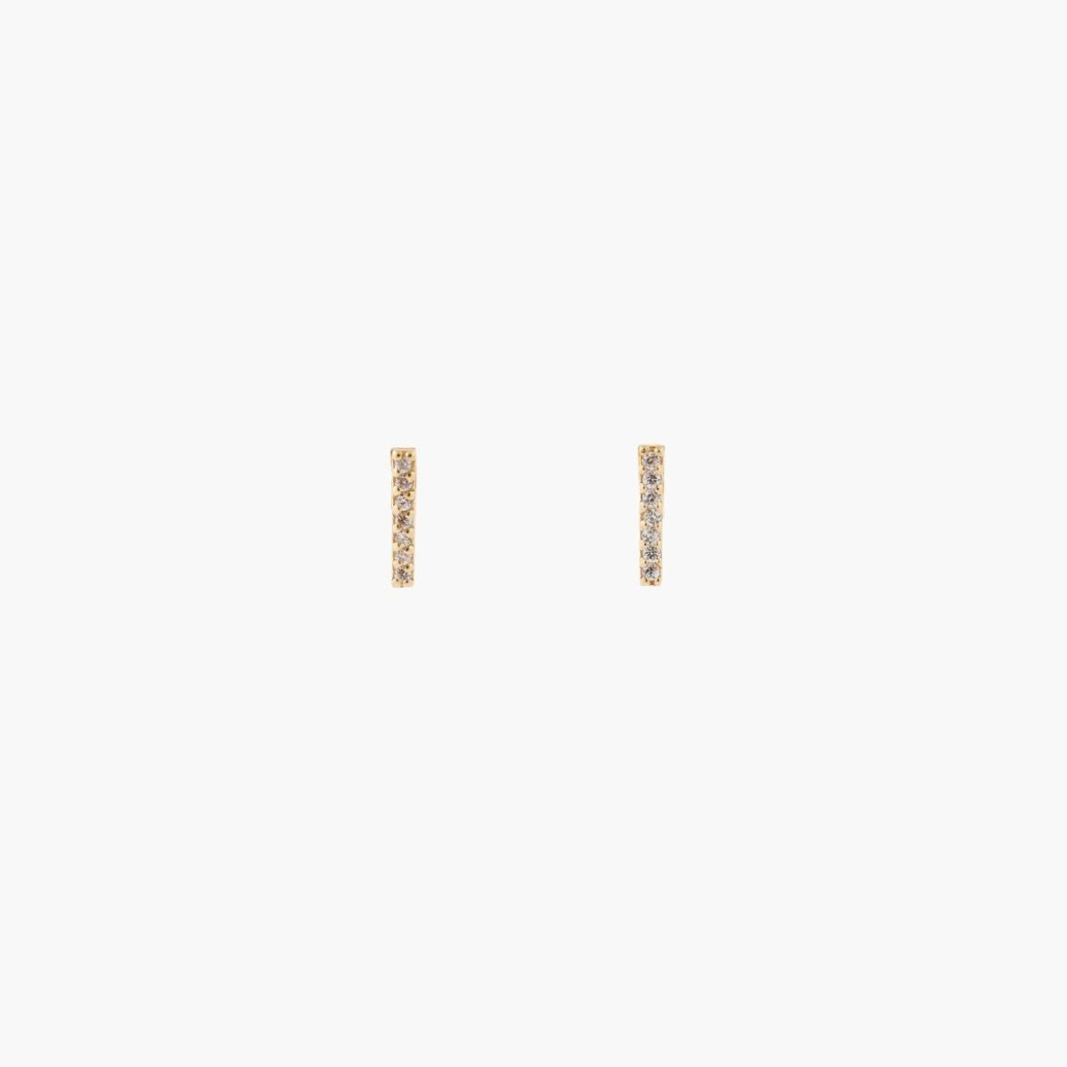 Puces d’oreilles dorées serties de zircon - argent garanti 925