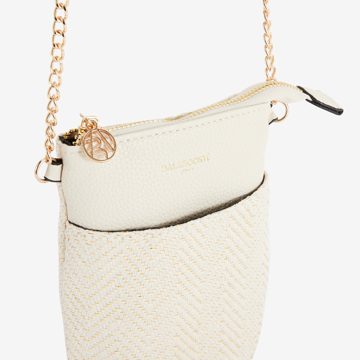 Pochette de téléphone textile ivoire