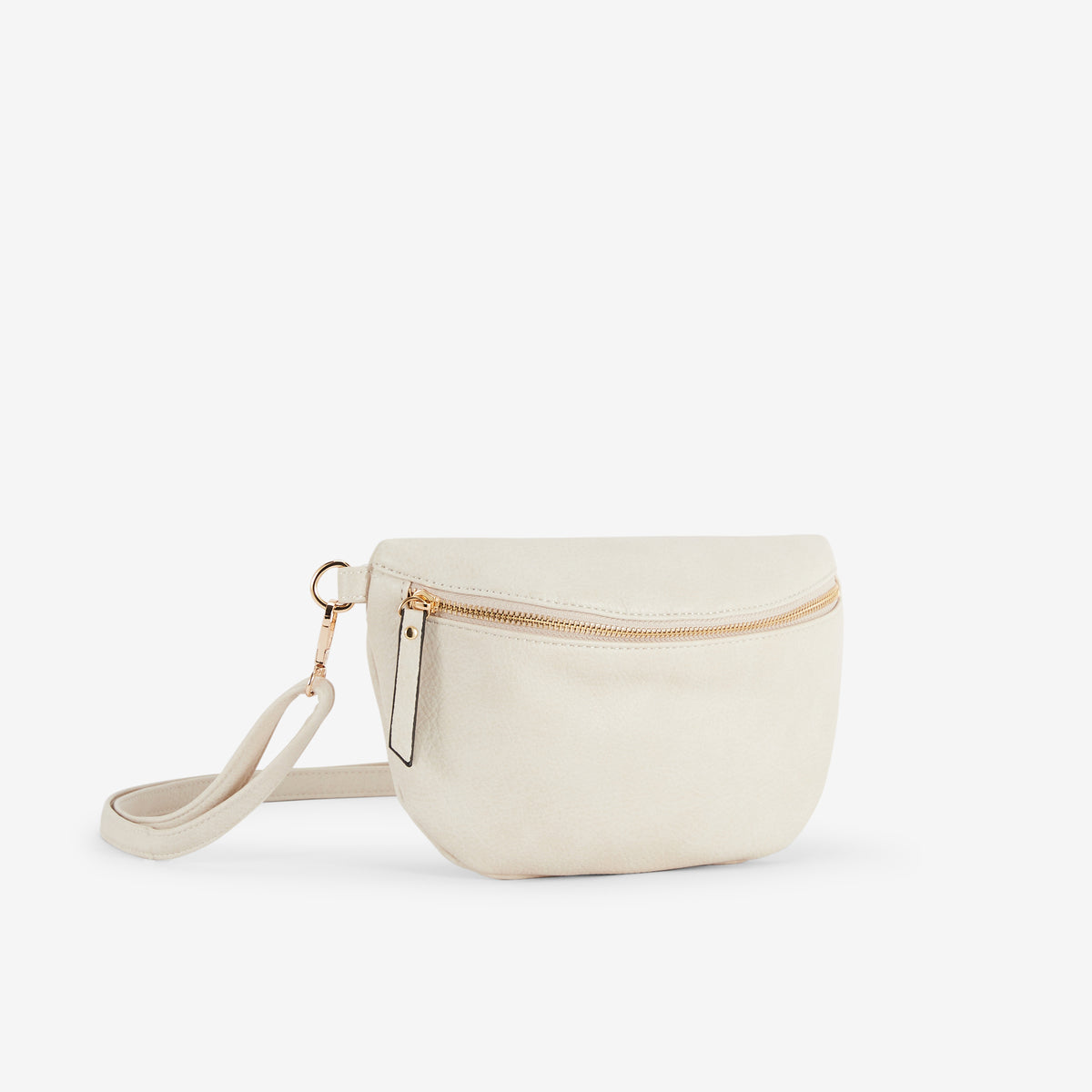 Sac banane ivoire avec bandoulière à motif ethnique