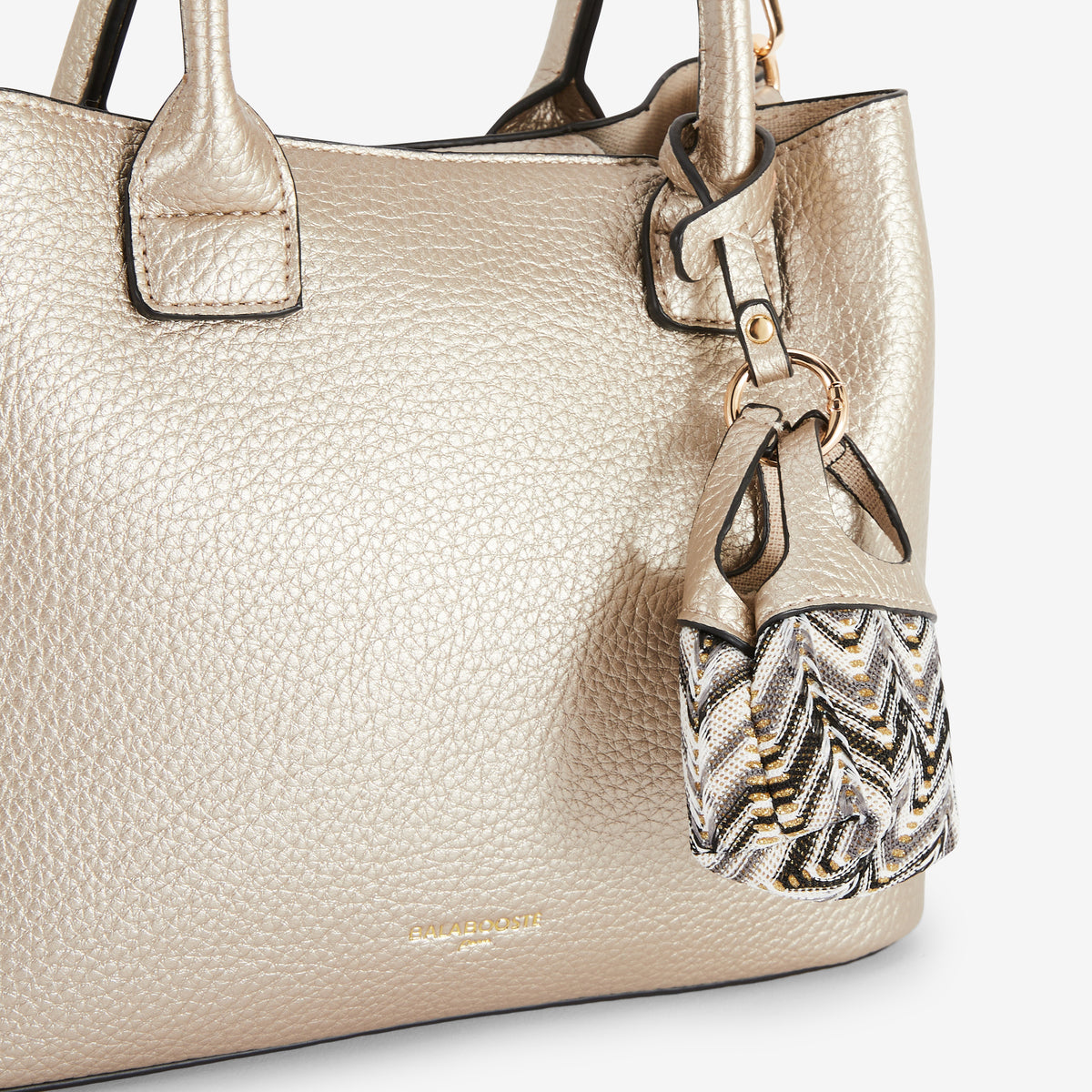 Sac à main grainé doré avec grigri mini sac