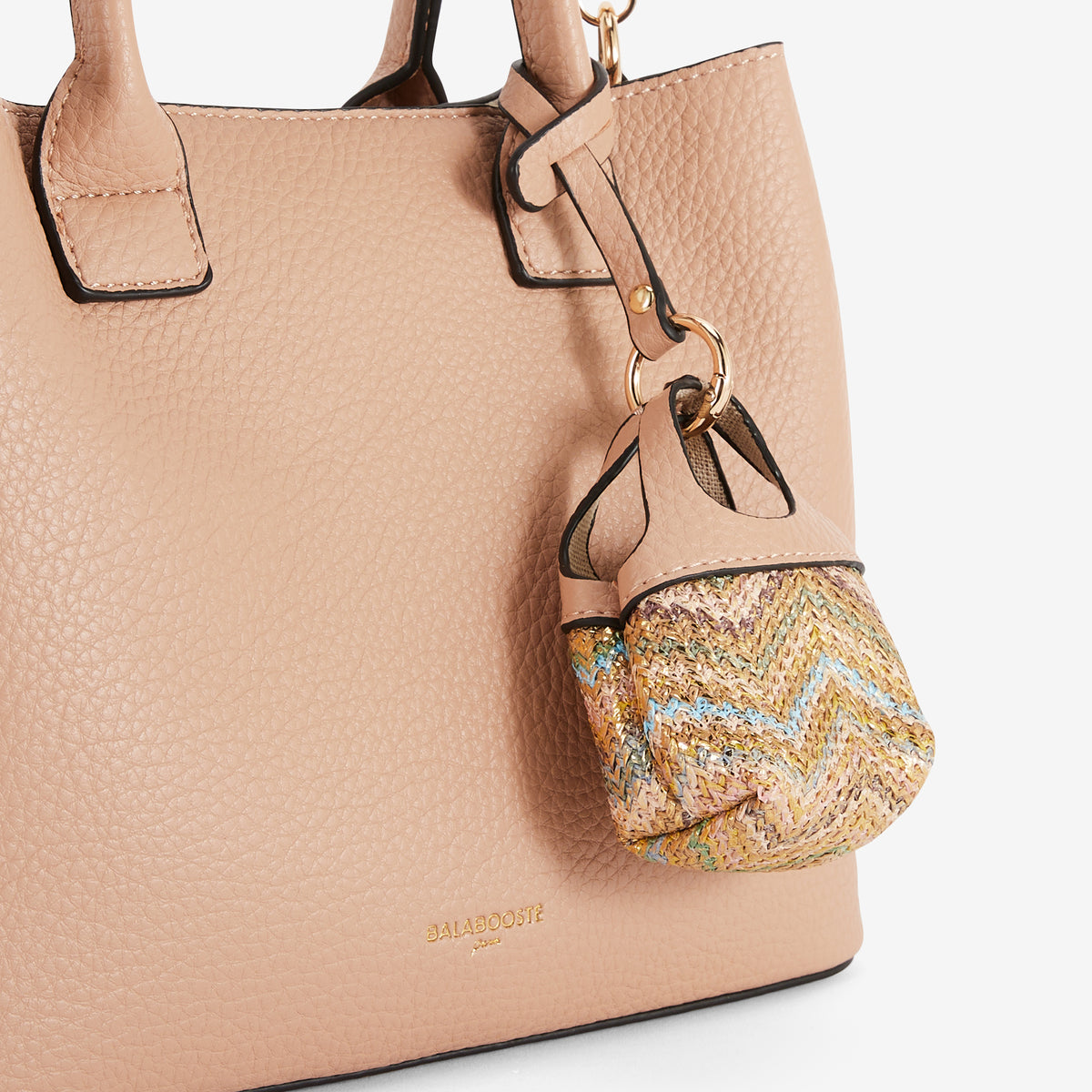 Sac à main grainé nude avec grigri mini sac