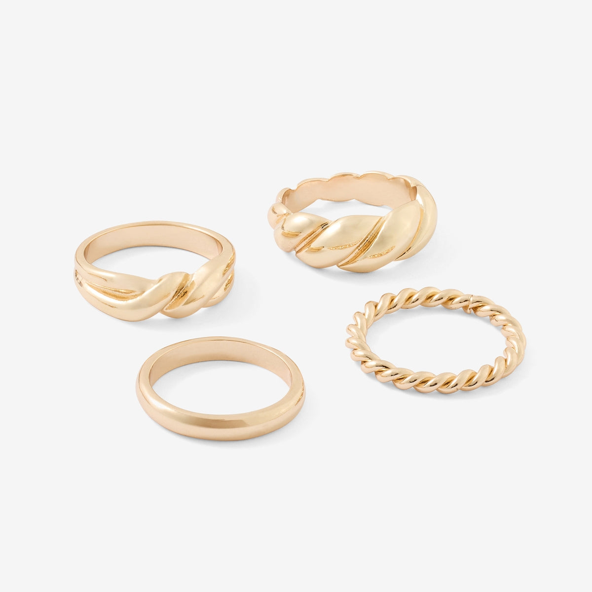 Set de 4 bagues dorées