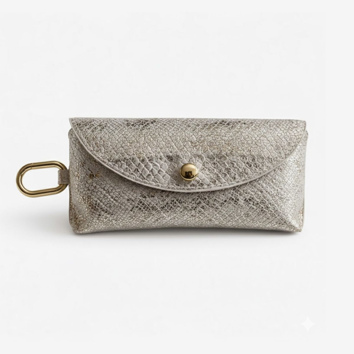 Etui à lunettes effet lézard doré