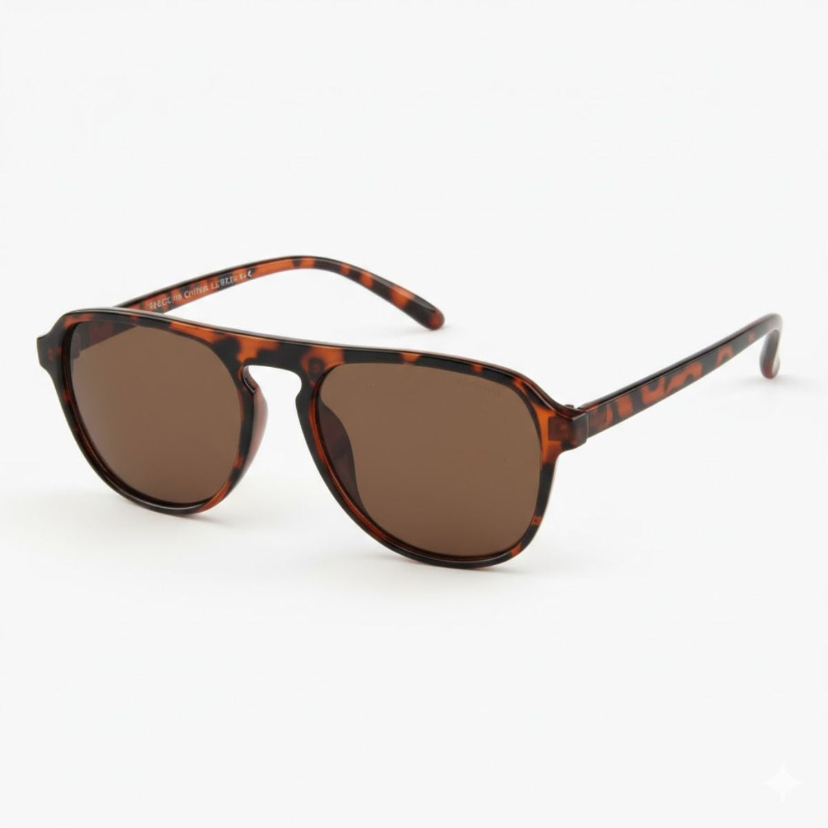 Lunettes de soleil écaille marron forme aviateur