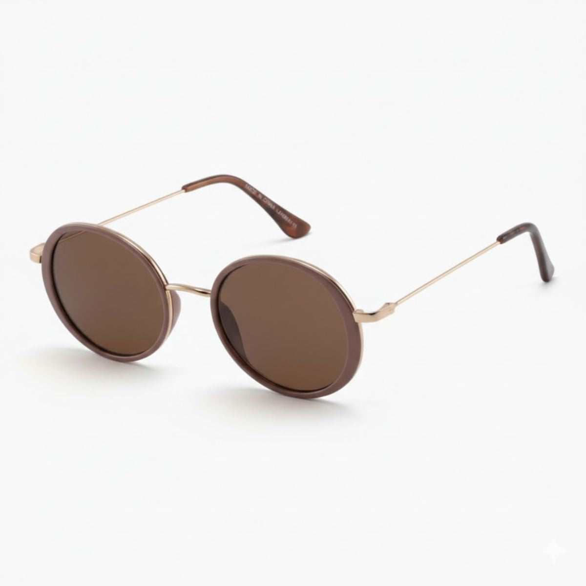 Lunettes de soleil taupes forme ronde