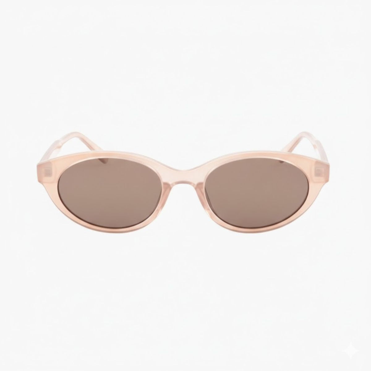 Lunettes de soleil beige forme ovale