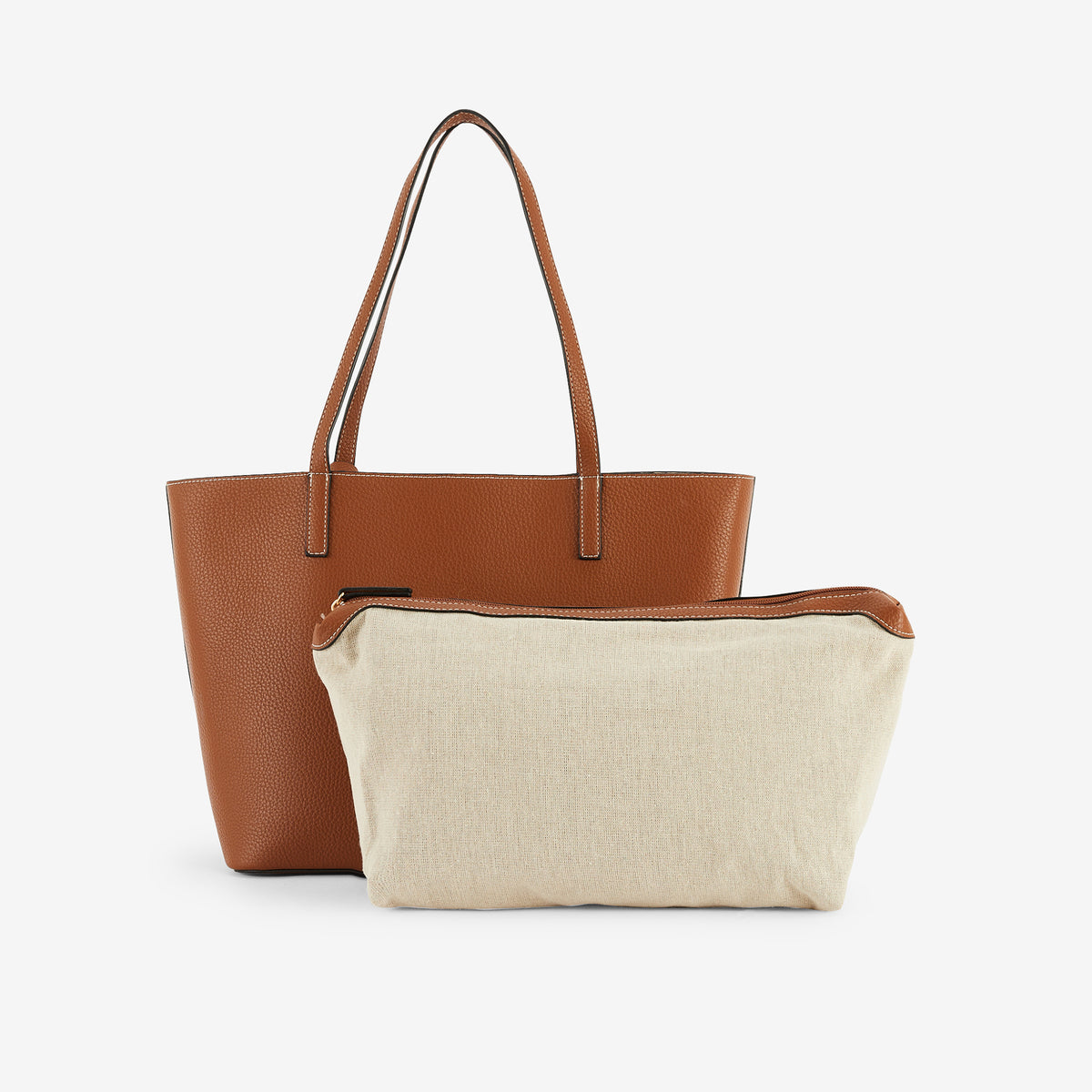 Cabas camel effet grainé