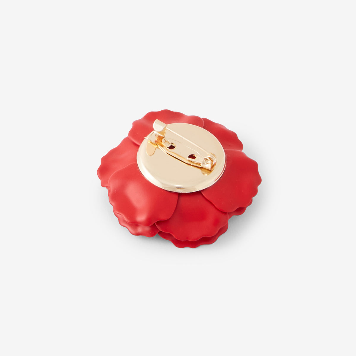 Broche fleur rouge