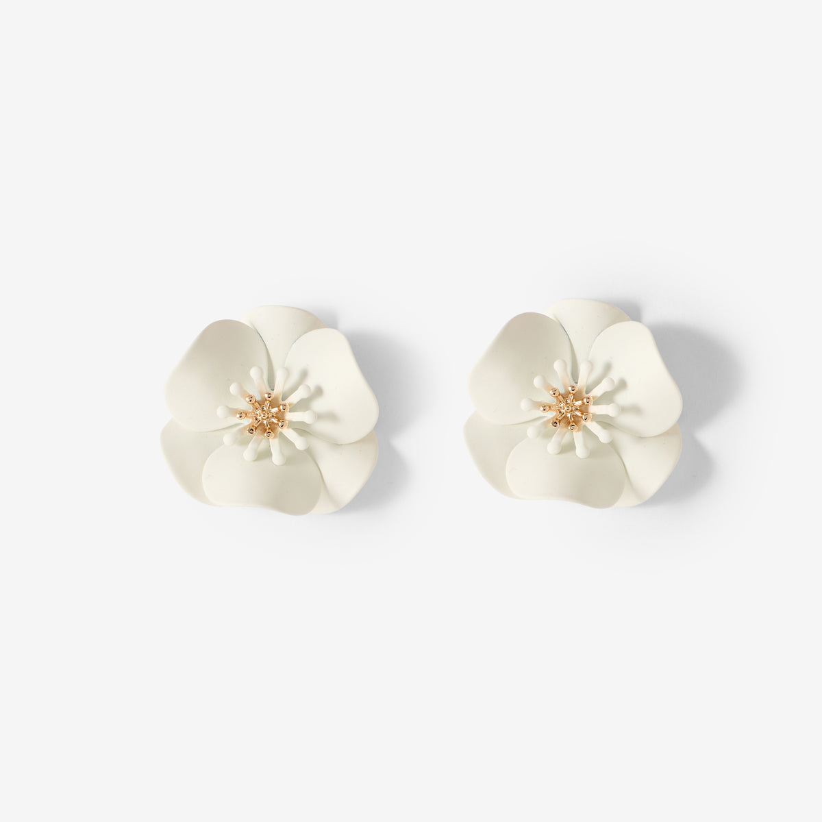 Grandes boucles d'oreilles fleurs ivoire