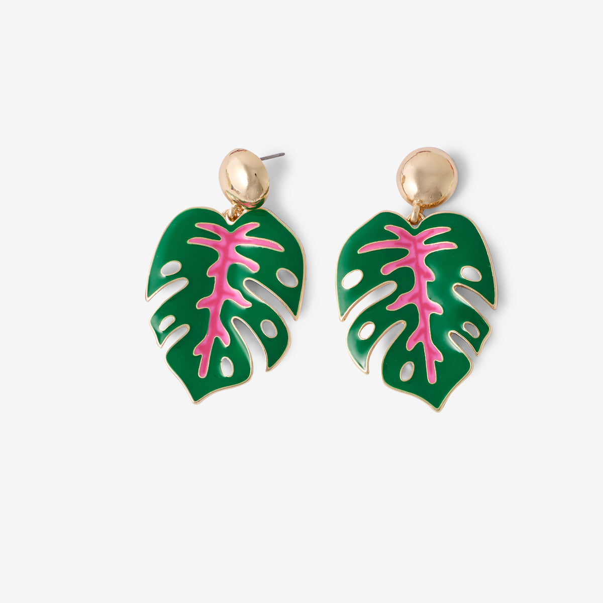 Boucles d'oreilles feuille de monstera