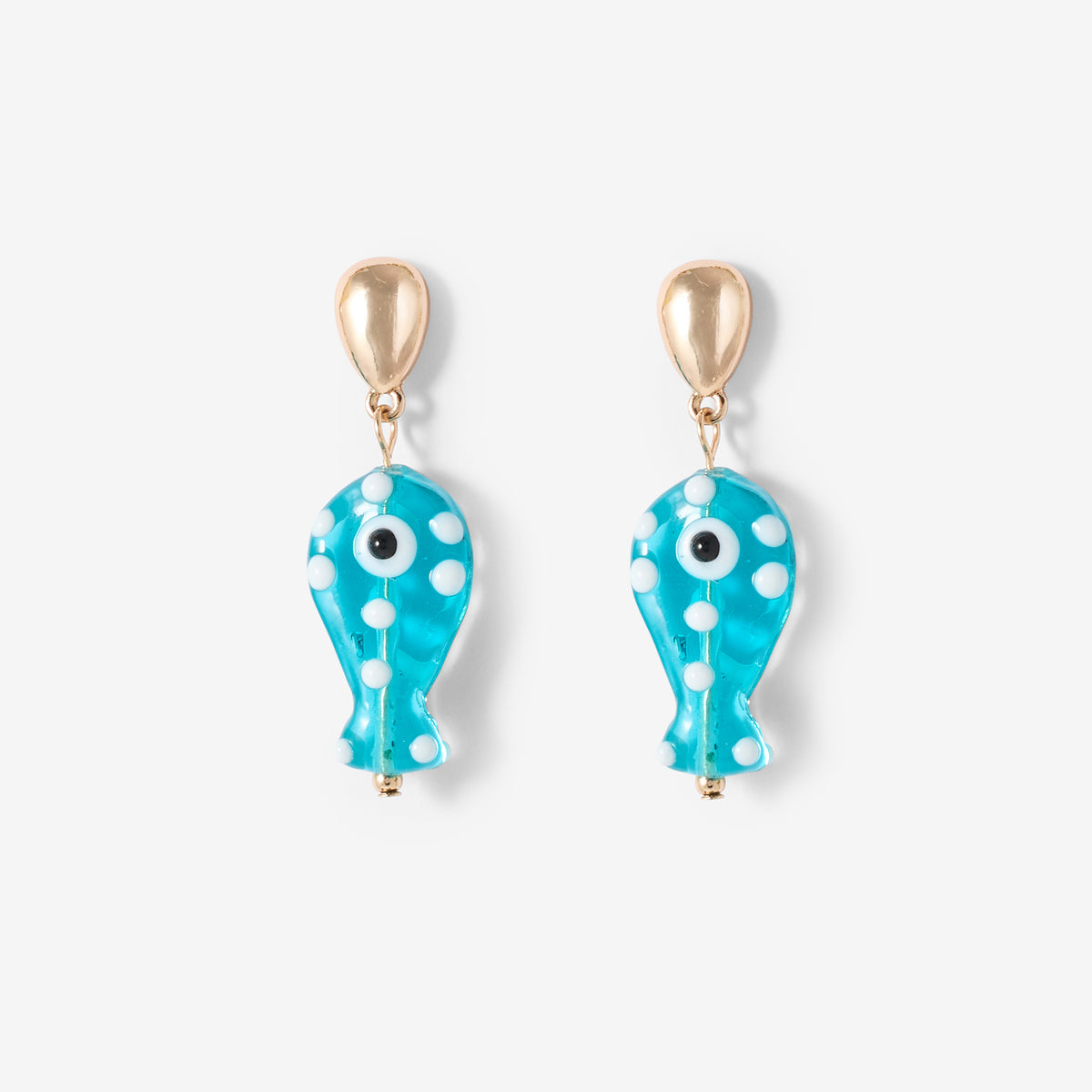 Boucles d'oreilles poisson bleu turquoise