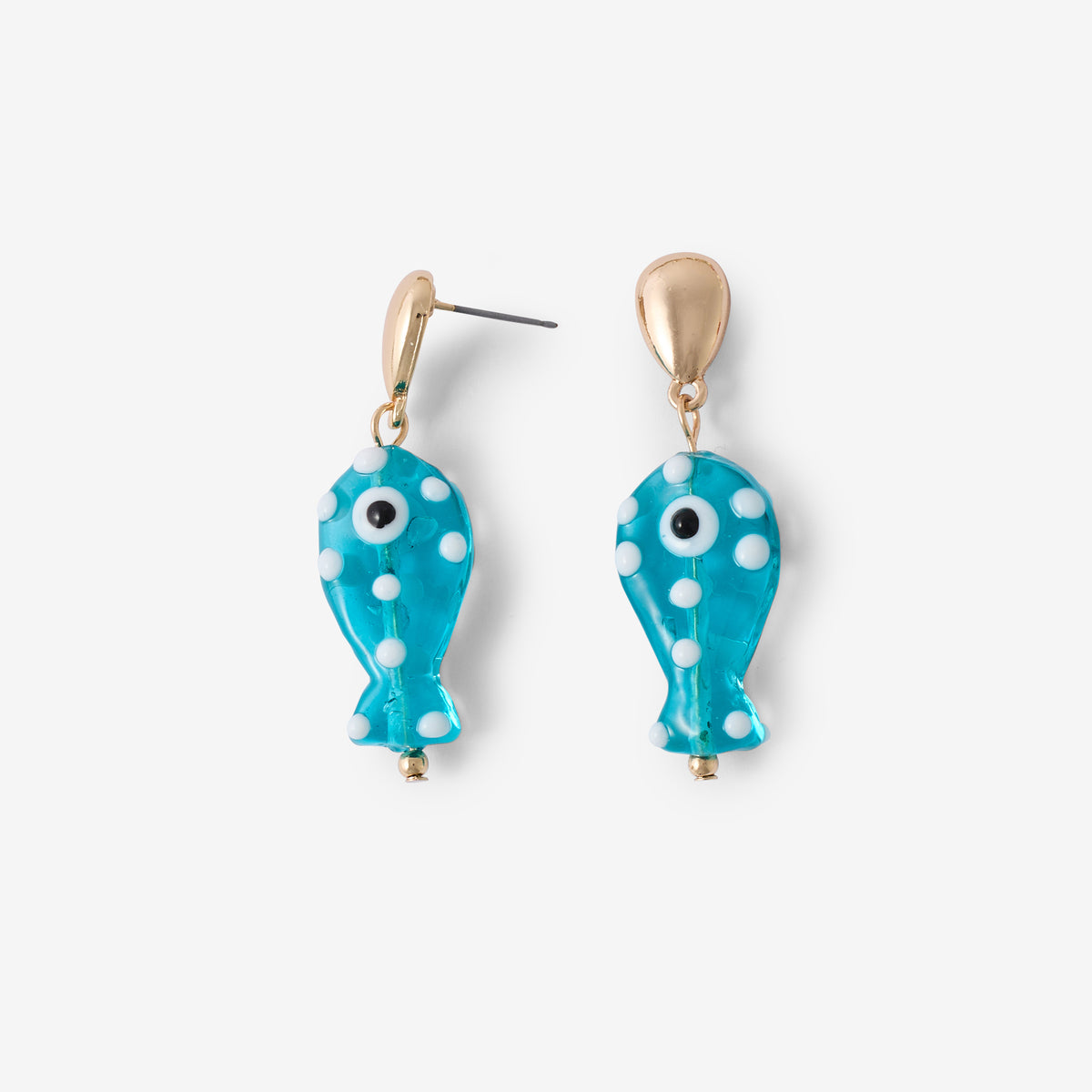 Boucles d'oreilles poisson bleu turquoise