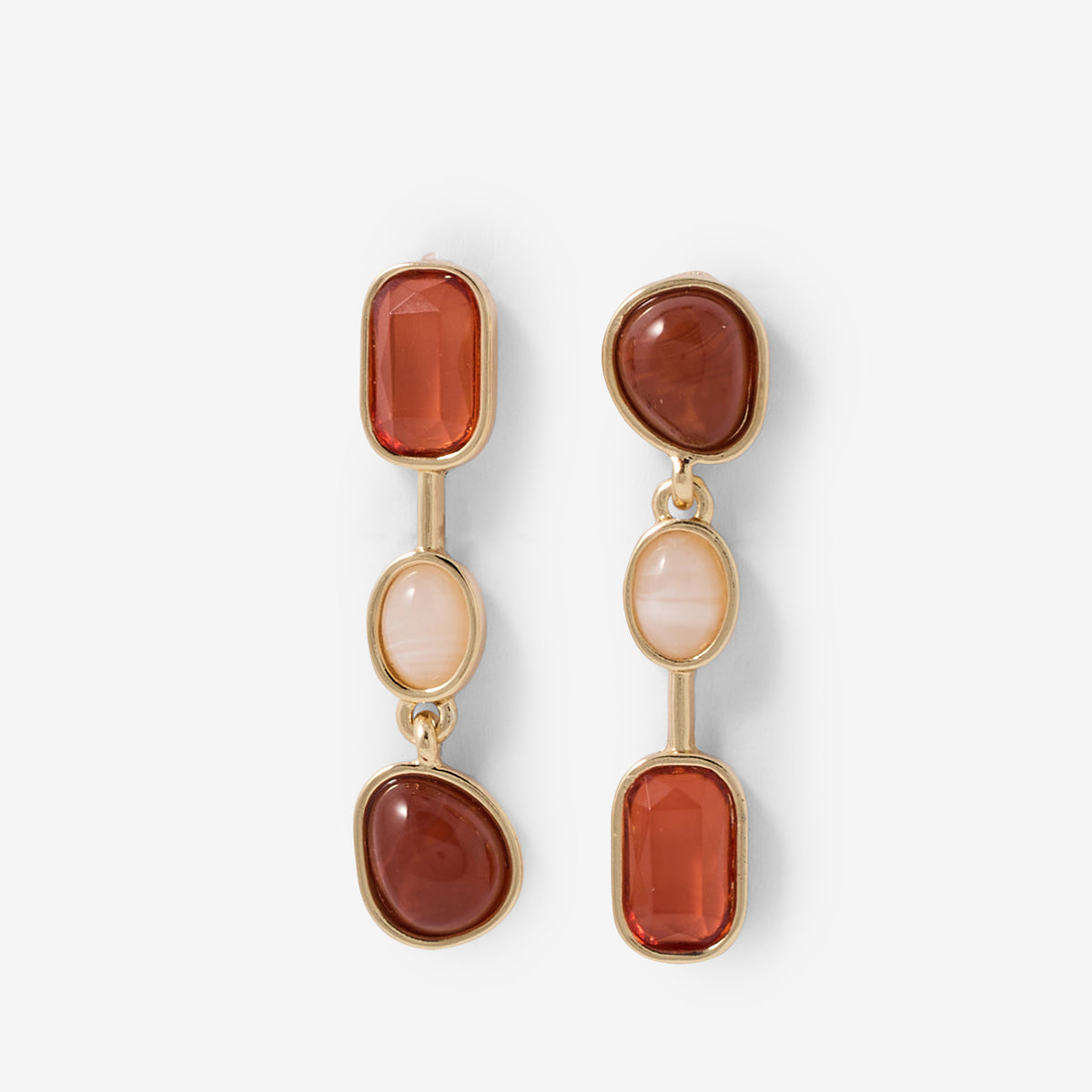 Boucles d'oreilles asymétriques oranges