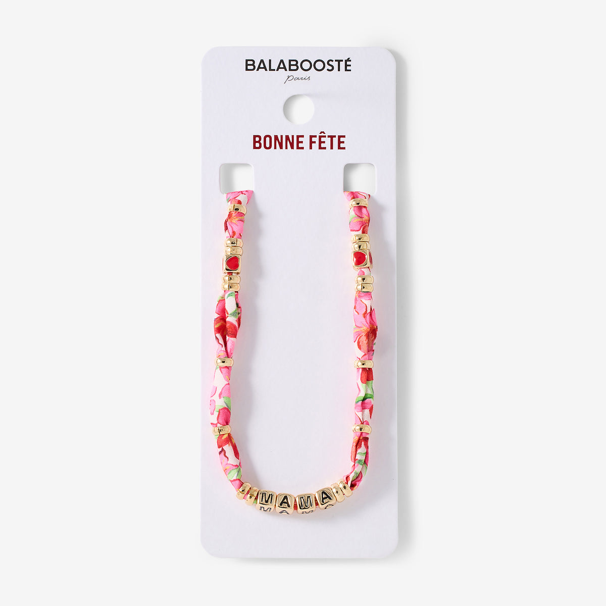 Collier MAMA tissu fleur
