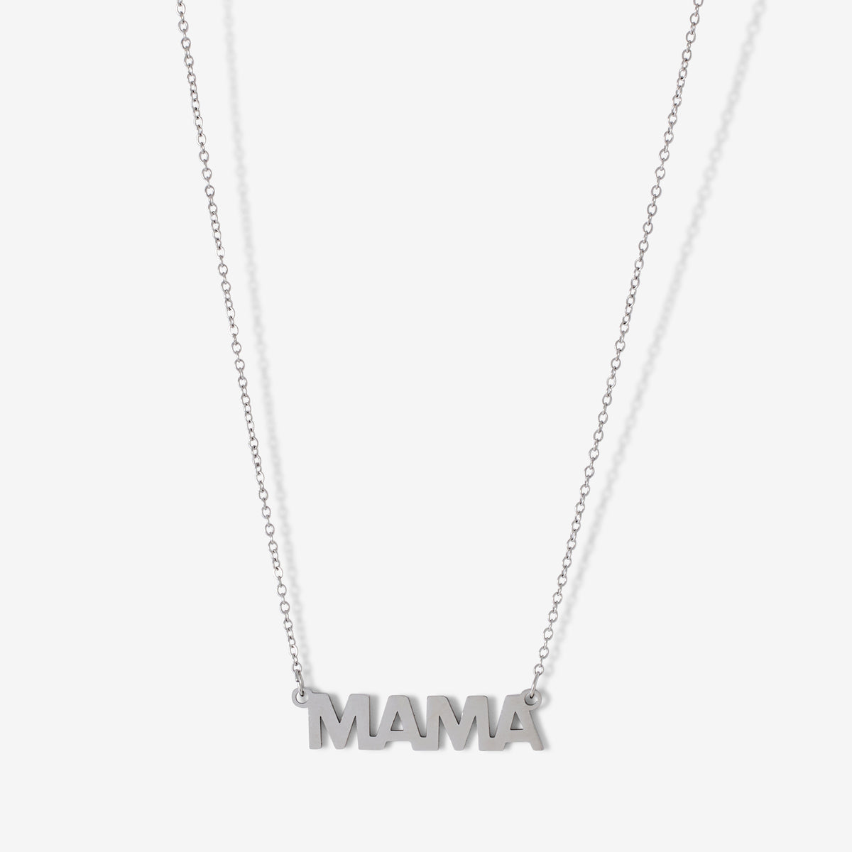 Collier MAMA acier inoxydable argenté