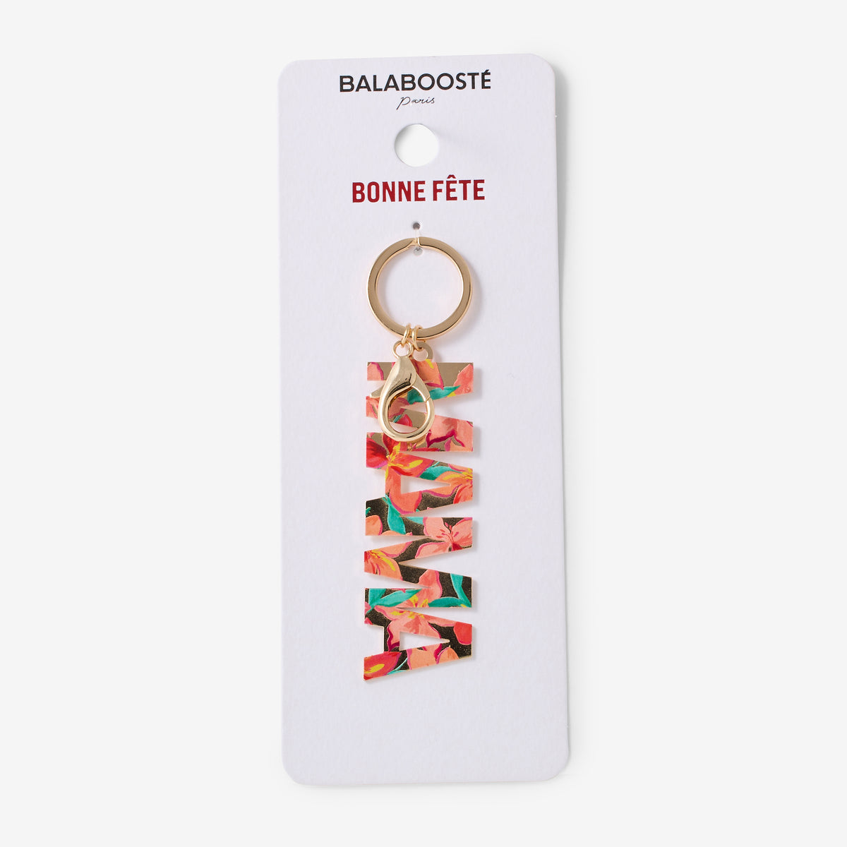 Porte-clé MAMA motif fleur