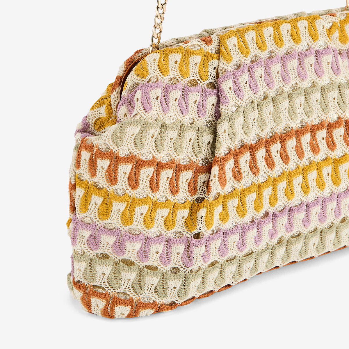 Minaudière textile multicolore