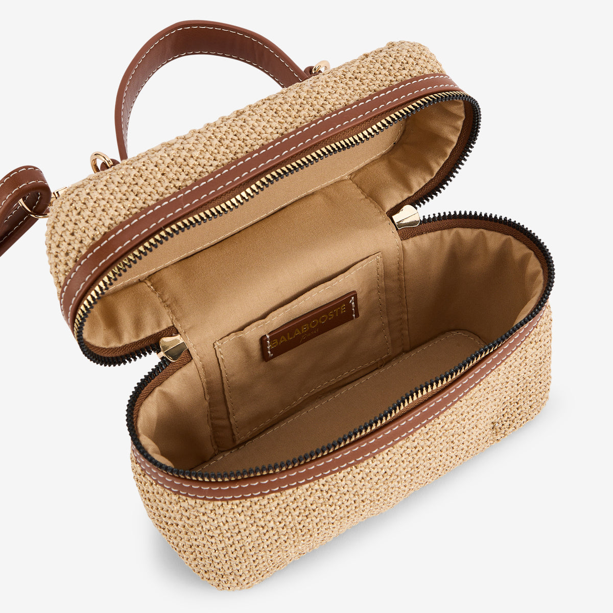 Vanity bi-matière beige et camel