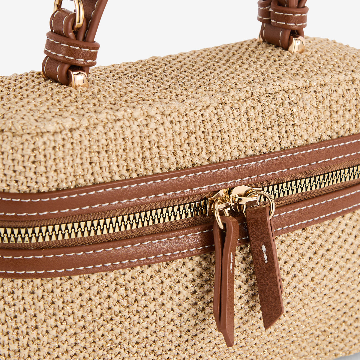 Vanity bi-matière beige et camel