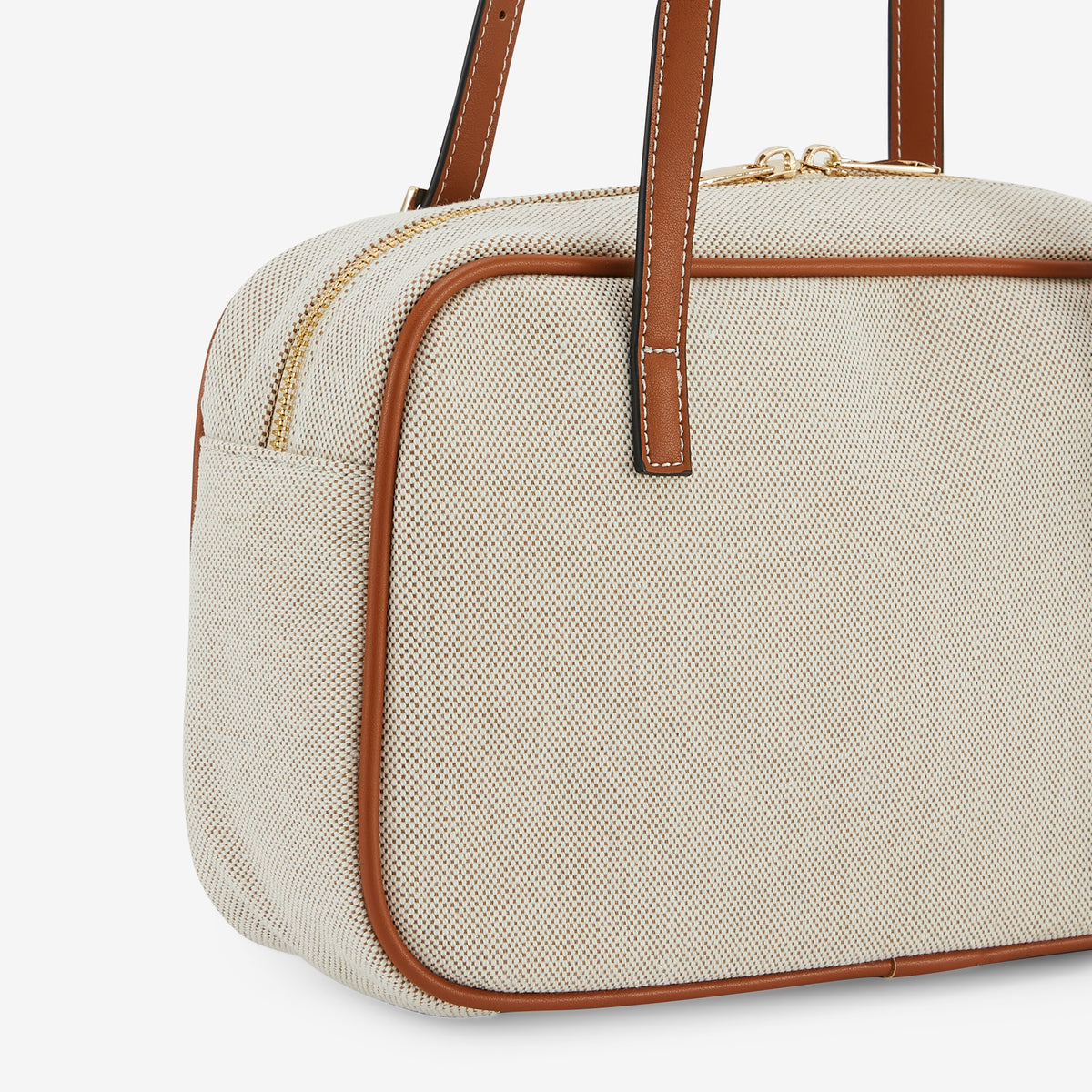 Sac bowling écru et camel