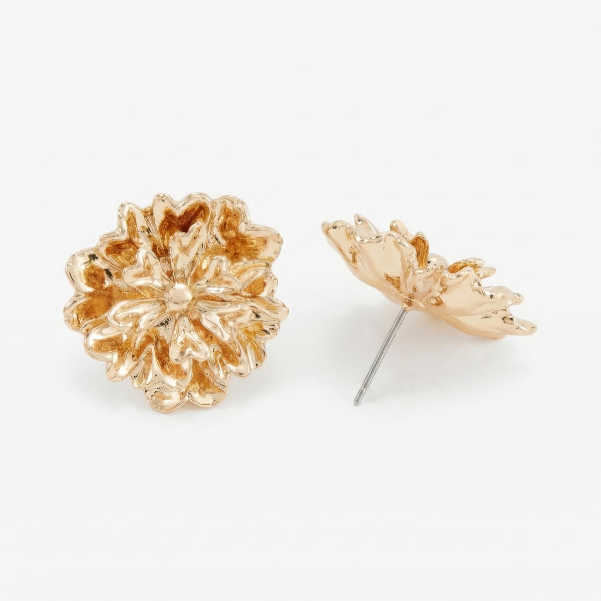 Boucles d'oreilles fleurs dorées