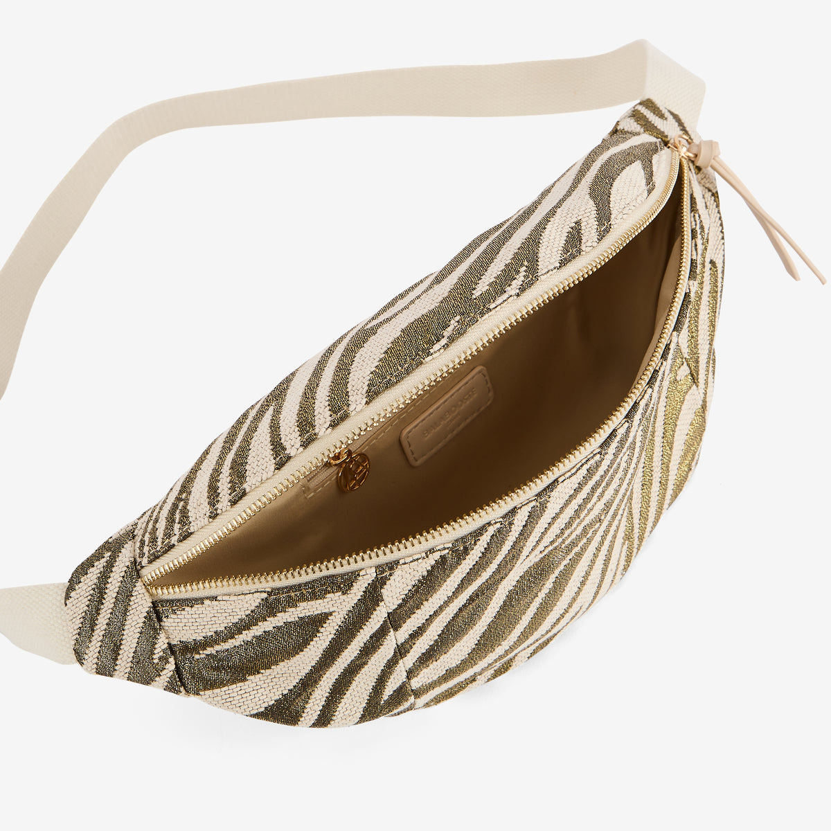 Sac banane motif zébré doré