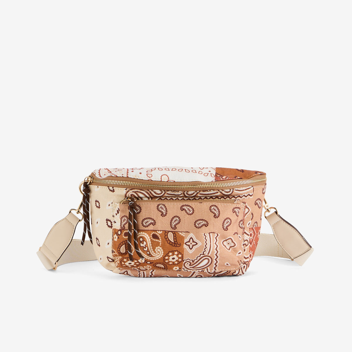 Sac banane patchwork à motif bandana et paisley