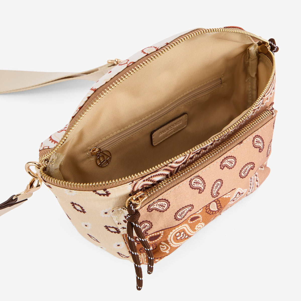 Sac banane patchwork à motif bandana et paisley