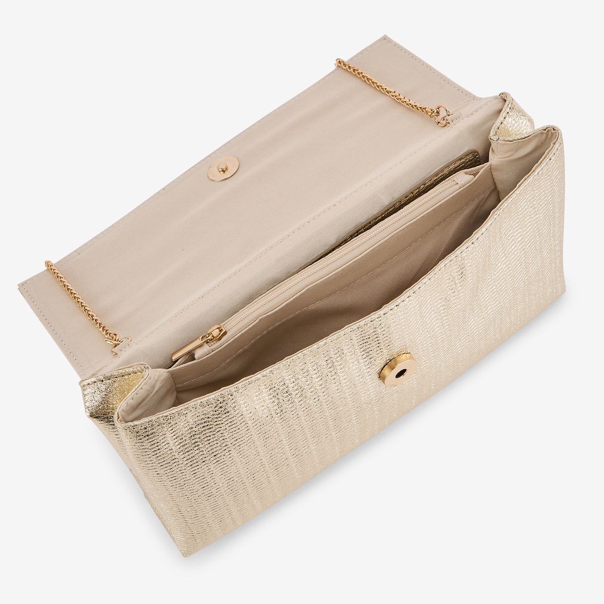 Pochette métallisée dorée