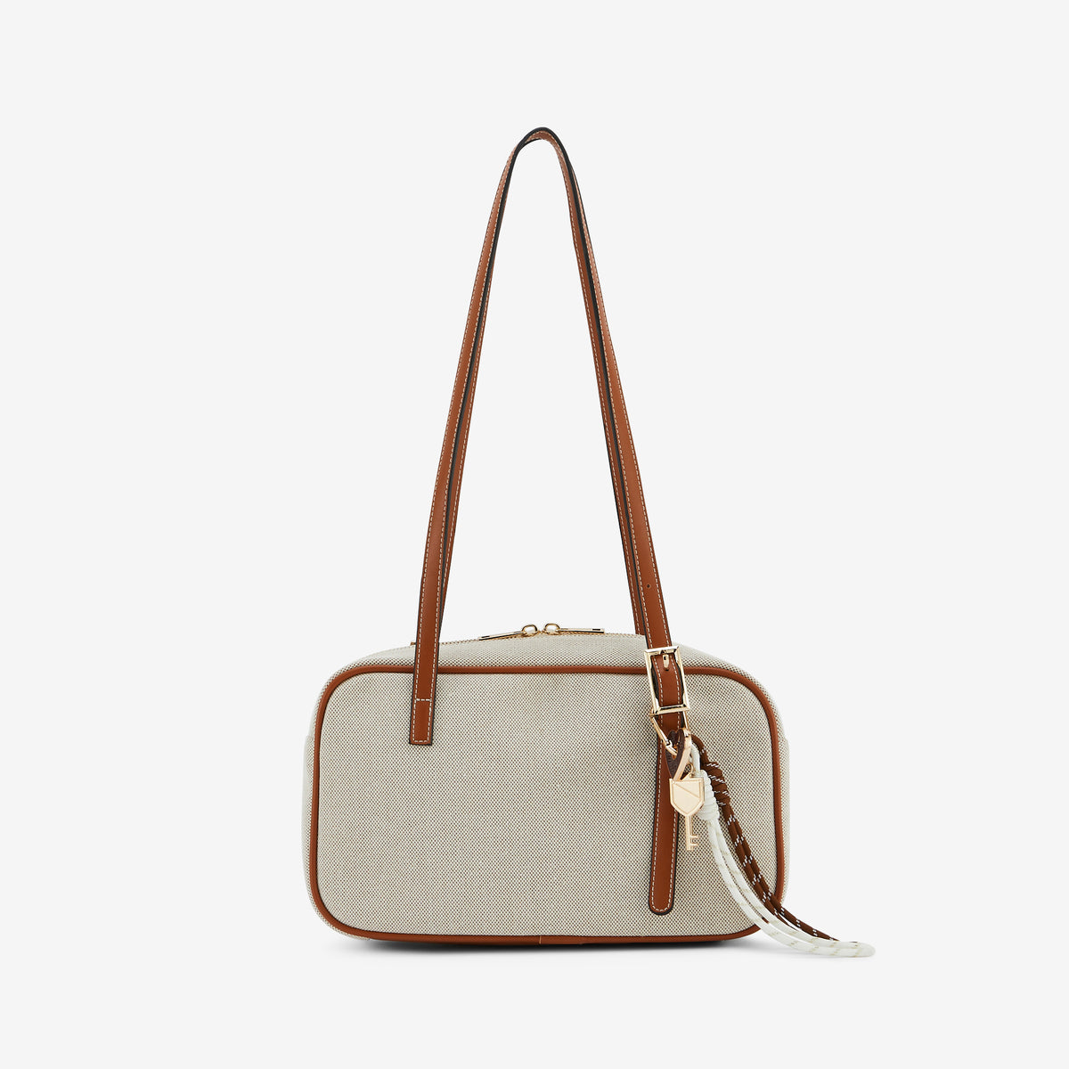 Sac bowling écru et camel