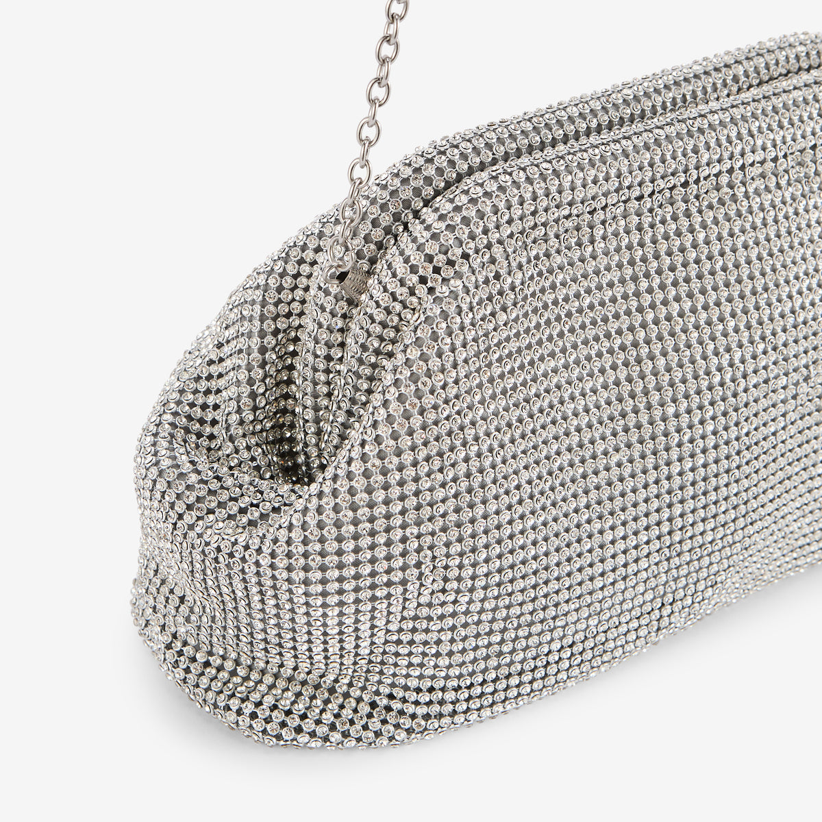 Pochette frame strassée argentée