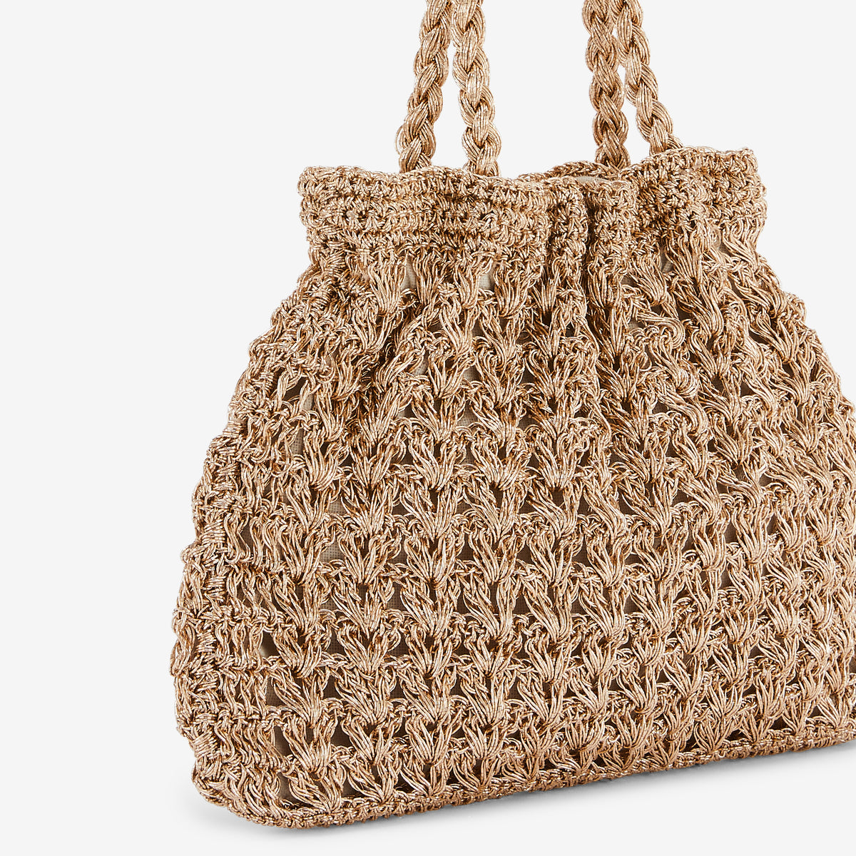 Petit sac bourse porté main doré