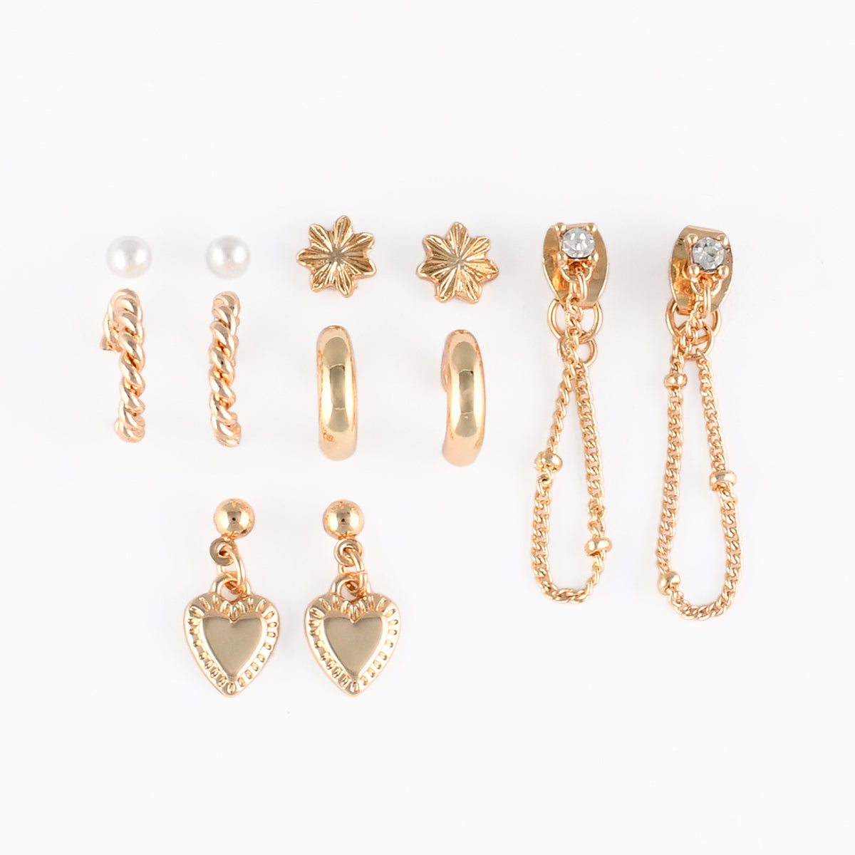 Set x6 paires de boucles d'oreilles et 1 earcuff