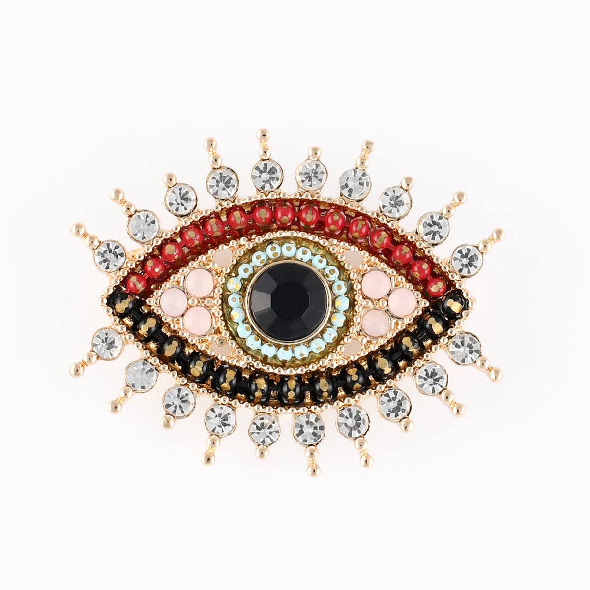 Broche œil multicolore