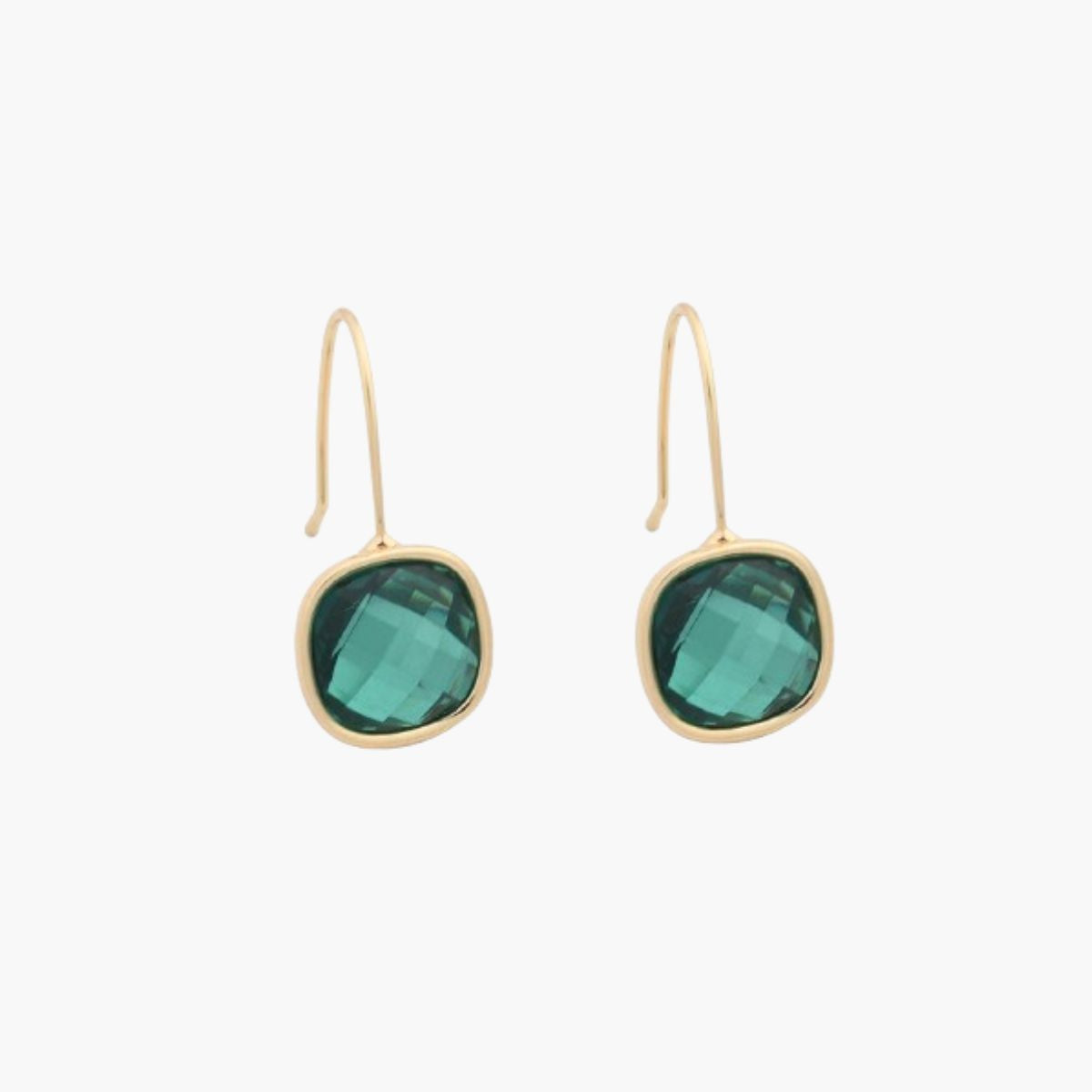 Boucles d’oreilles pierre verte facettée